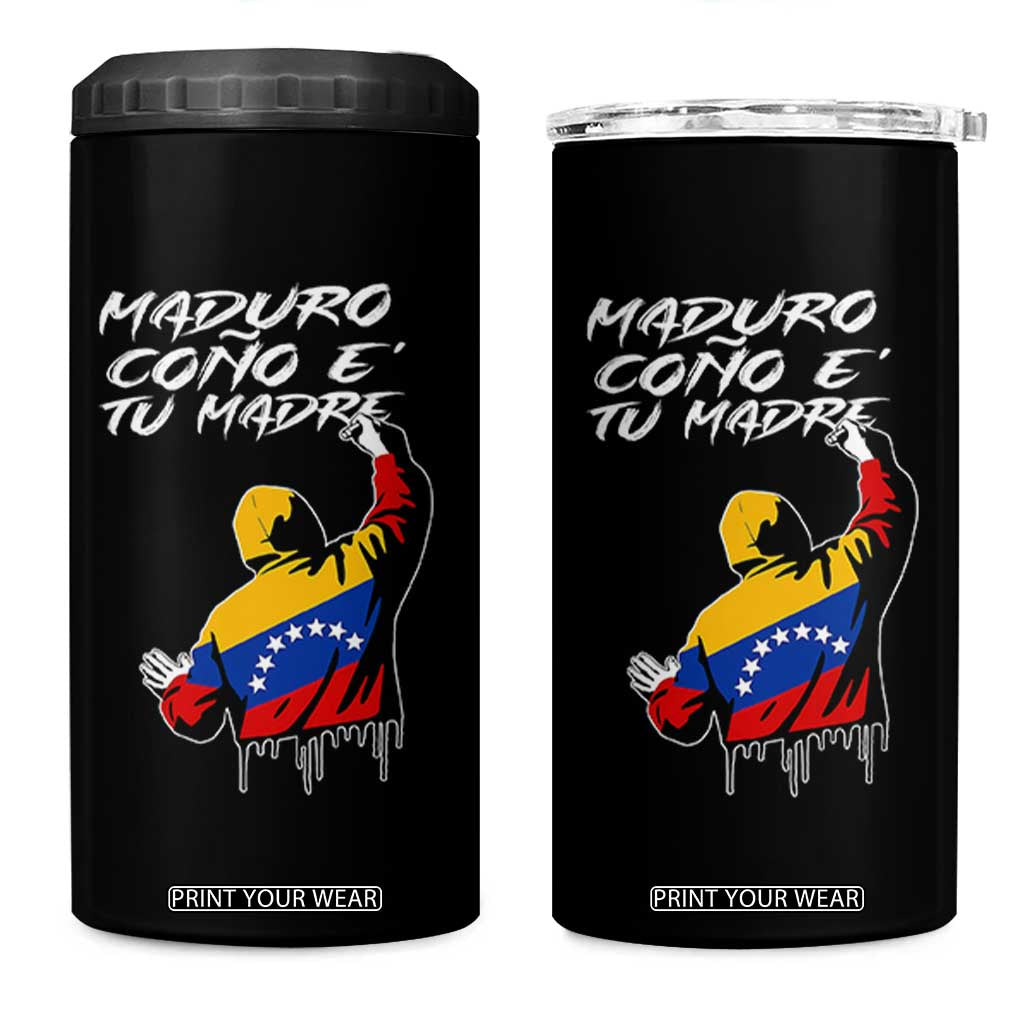 Maduro Cono e Tu Madre 4 in 1 Can Cooler Tumbler Venezuelan Protest Graffiti Graphic TS02 One Size: 16 oz Black Print Your Wear