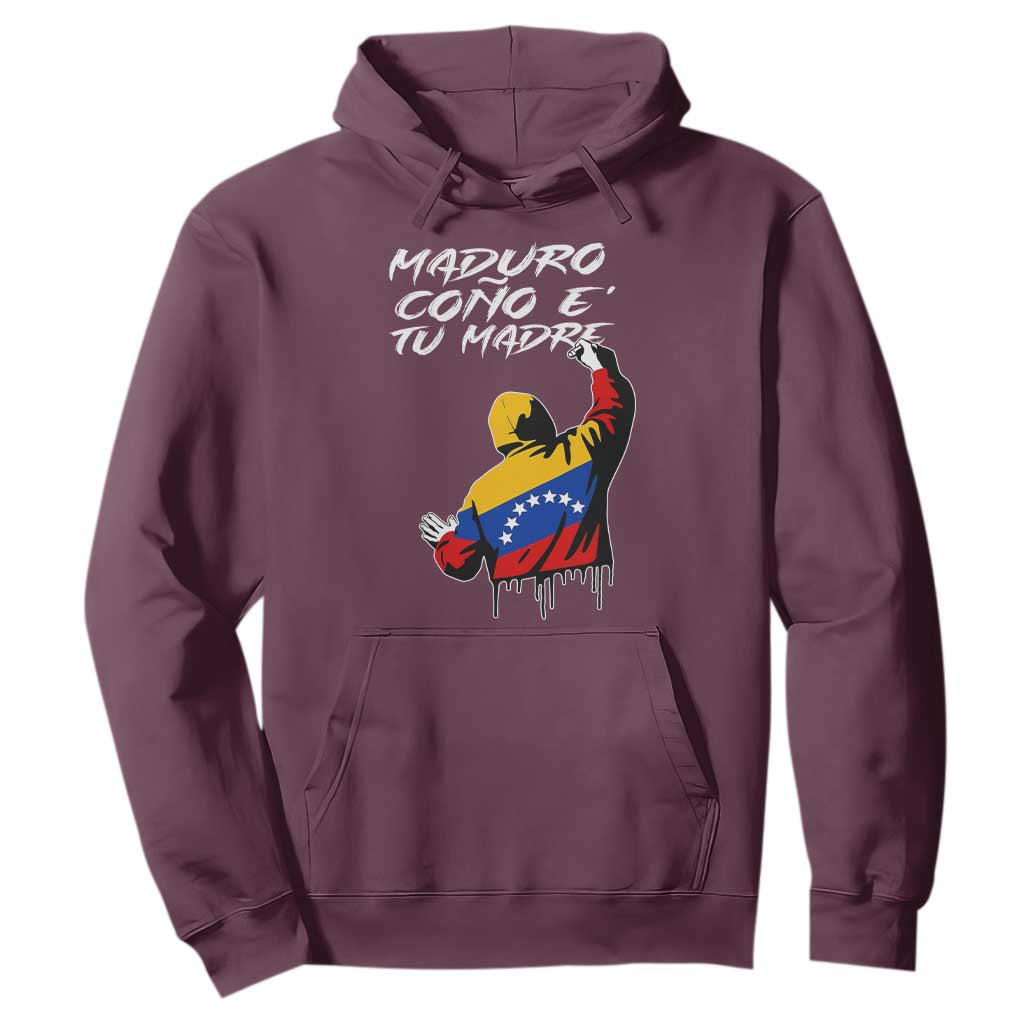 Maduro Cono e Tu Madre Hoodie Venezuelan Protest Graffiti Graphic TS02 Maroon Print Your Wear