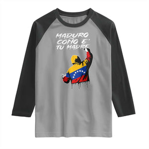 Maduro Cono e Tu Madre Raglan Shirt Venezuelan Protest Graffiti Graphic TS02 Sport Gray Black Print Your Wear