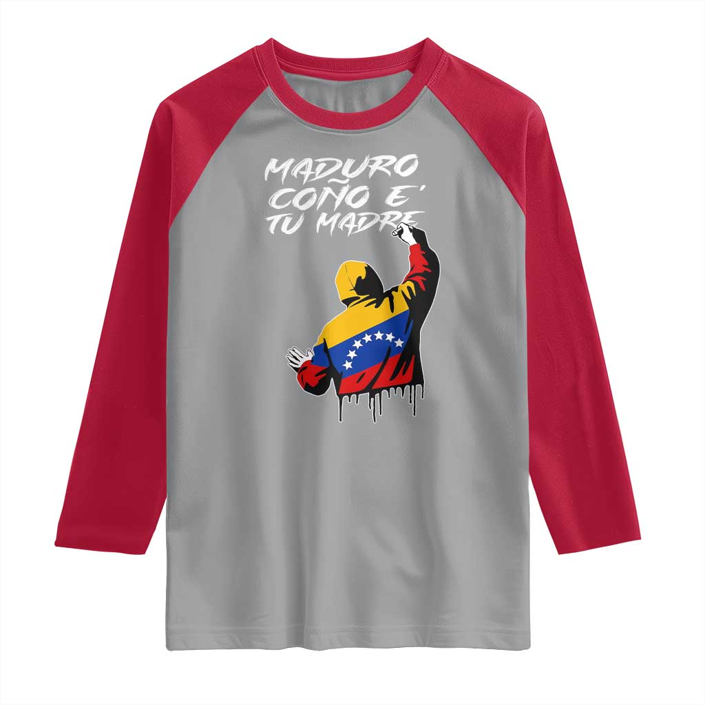 Maduro Cono e Tu Madre Raglan Shirt Venezuelan Protest Graffiti Graphic TS02 Sport Gray Red Print Your Wear