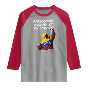 Maduro Cono e Tu Madre Raglan Shirt Venezuelan Protest Graffiti Graphic TS02 Sport Gray Red Print Your Wear