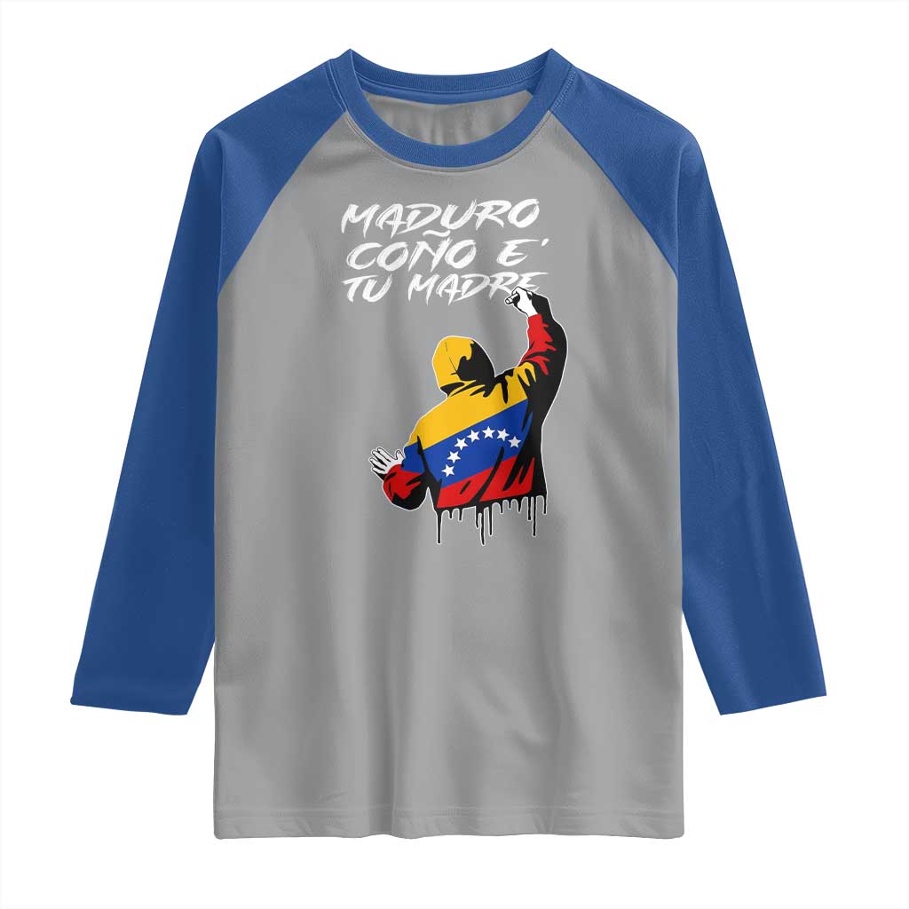 Maduro Cono e Tu Madre Raglan Shirt Venezuelan Protest Graffiti Graphic TS02 Sport Gray Royal Print Your Wear