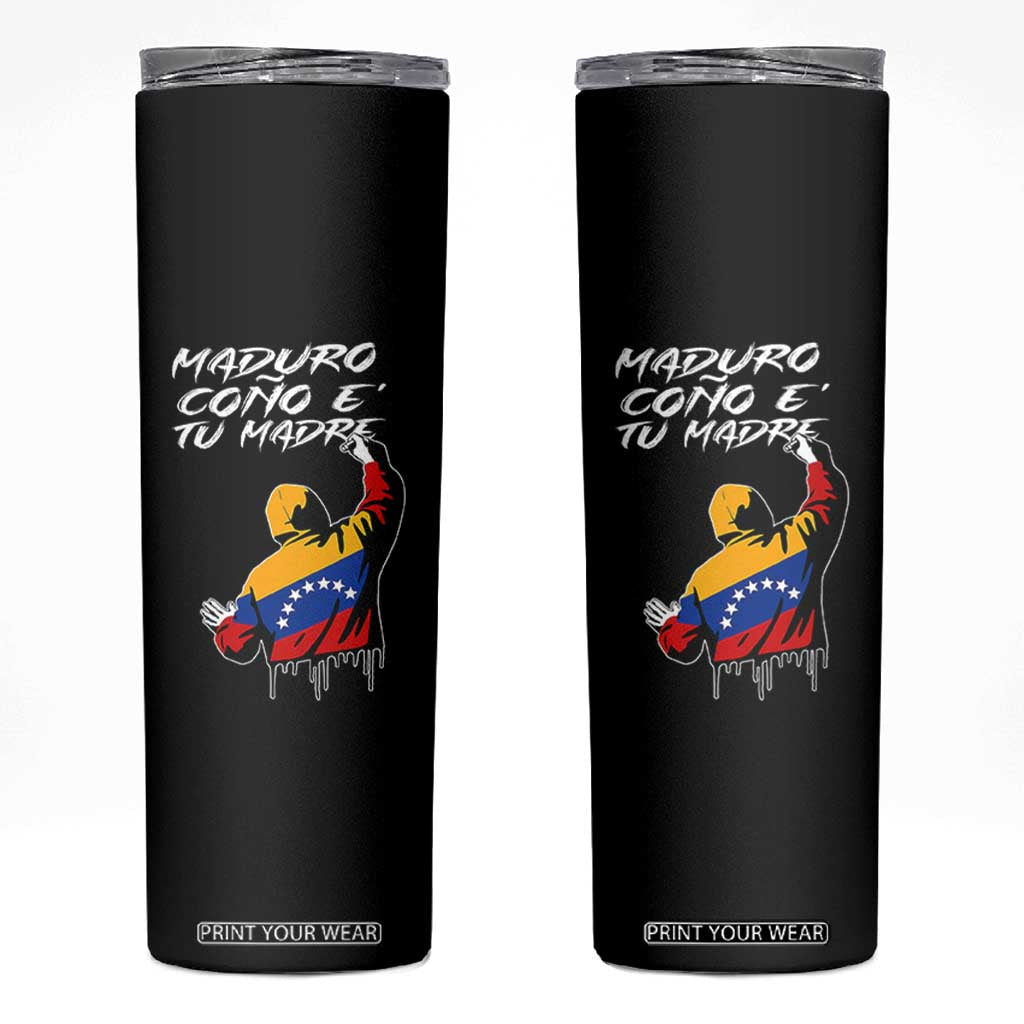 Maduro Cono e Tu Madre Skinny Tumbler Venezuelan Protest Graffiti Graphic TS02 Black Print Your Wear