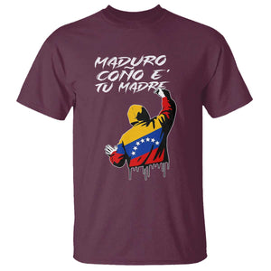 Maduro Cono e Tu Madre T Shirt Venezuelan Protest Graffiti Graphic TS02 Maroon Print Your Wear