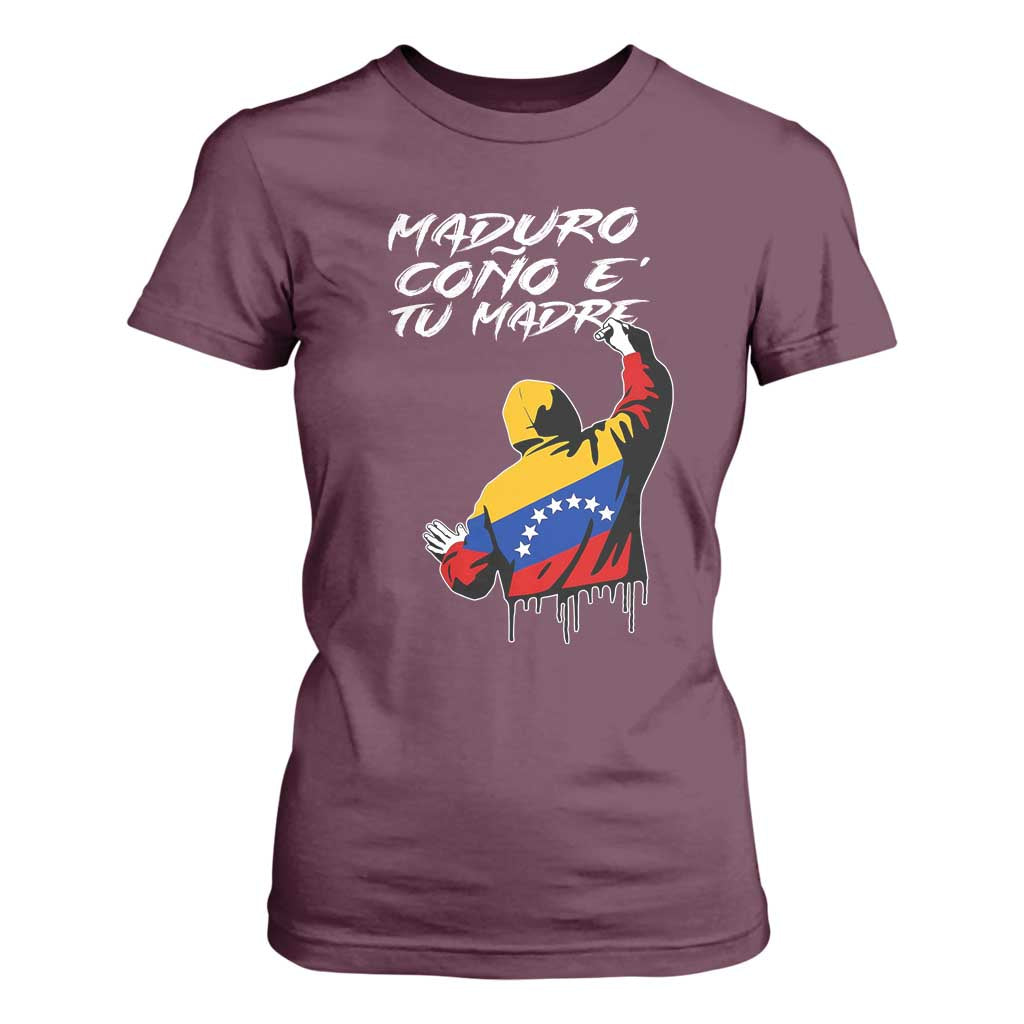 Maduro Cono e Tu Madre T Shirt For Women Venezuelan Protest Graffiti Graphic TS02 Maroon Print Your Wear