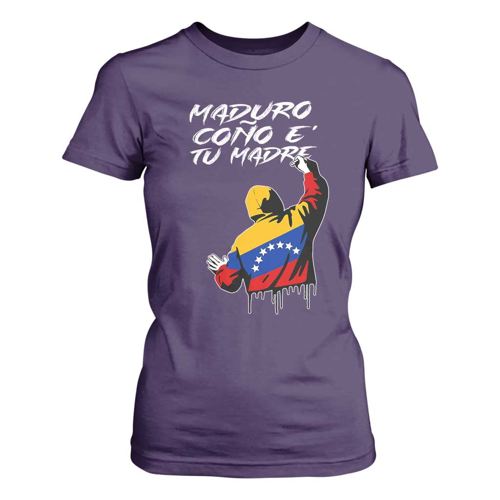 Maduro Cono e Tu Madre T Shirt For Women Venezuelan Protest Graffiti Graphic TS02 Purple Print Your Wear
