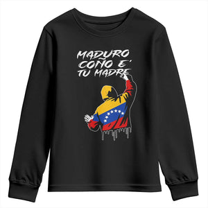 Maduro Cono e Tu Madre Youth Sweatshirt Venezuelan Protest Graffiti Graphic TS02 Black Print Your Wear