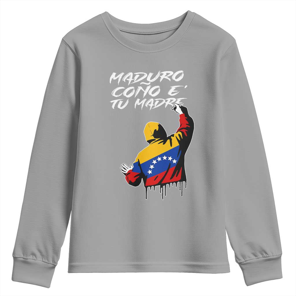 Maduro Cono e Tu Madre Youth Sweatshirt Venezuelan Protest Graffiti Graphic TS02 Sport Gray Print Your Wear