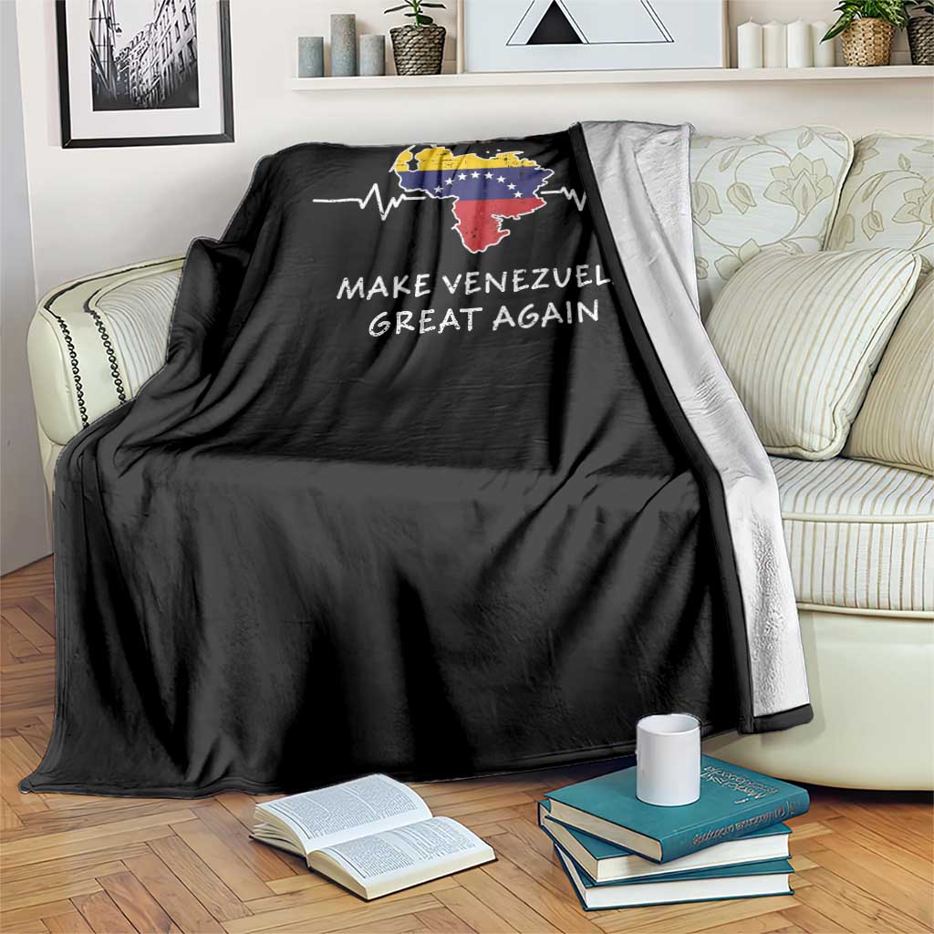 Make Venezuela Great Again Throw Blanket Patriotic Support Heartbeat Distressed Map Graphic TS02 Print Your Wear