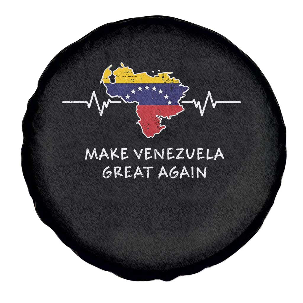 Make Venezuela Great Again Spare Tire Cover Patriotic Support Heartbeat Distressed Map Graphic TS02 Print Your Wear