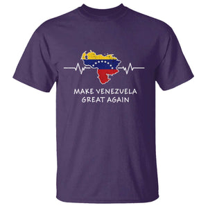 Make Venezuela Great Again T Shirt Patriotic Support Heartbeat Distressed Map Graphic TS02 Purple Print Your Wear