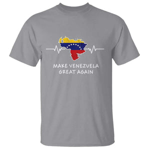 Make Venezuela Great Again T Shirt Patriotic Support Heartbeat Distressed Map Graphic TS02 Sport Gray Print Your Wear