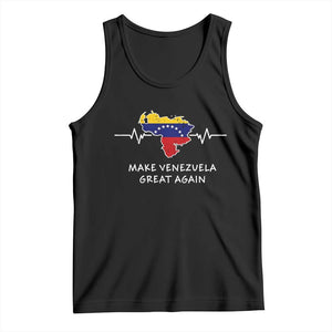 Make Venezuela Great Again Tank Top Patriotic Support Heartbeat Distressed Map Graphic TS02 Black Print Your Wear