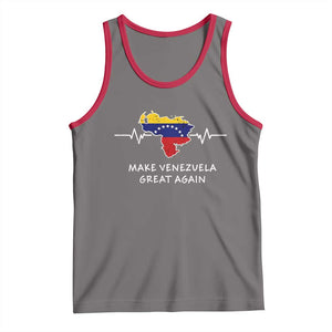 Make Venezuela Great Again Tank Top Patriotic Support Heartbeat Distressed Map Graphic TS02 Deep Heather Red Print Your Wear