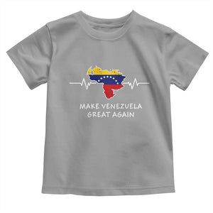 Make Venezuela Great Again Toddler T Shirt Patriotic Support Heartbeat Distressed Map Graphic TS02 Sport Gray Print Your Wear
