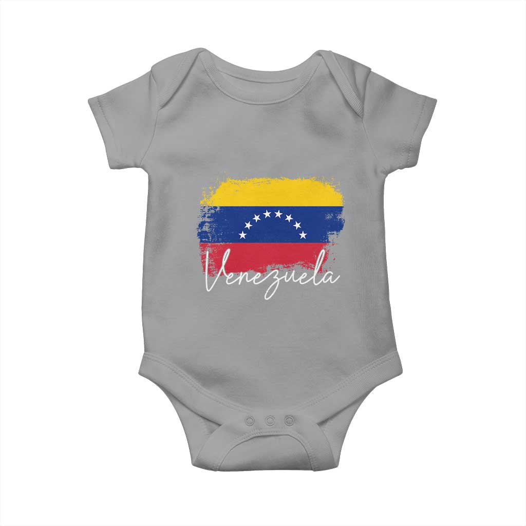 Venezuela Flag Pride Patriotic Baby Onesie for Venezuelan Roost TS02 Sport Gray Print Your Wear