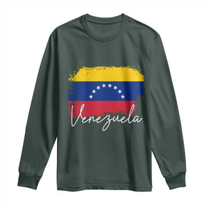 Venezuela Flag Pride Patriotic Long Sleeve Shirt for Venezuelan Roost TS02 Dark Forest Green Print Your Wear