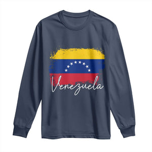 Venezuela Flag Pride Patriotic Long Sleeve Shirt for Venezuelan Roost TS02 Navy Print Your Wear