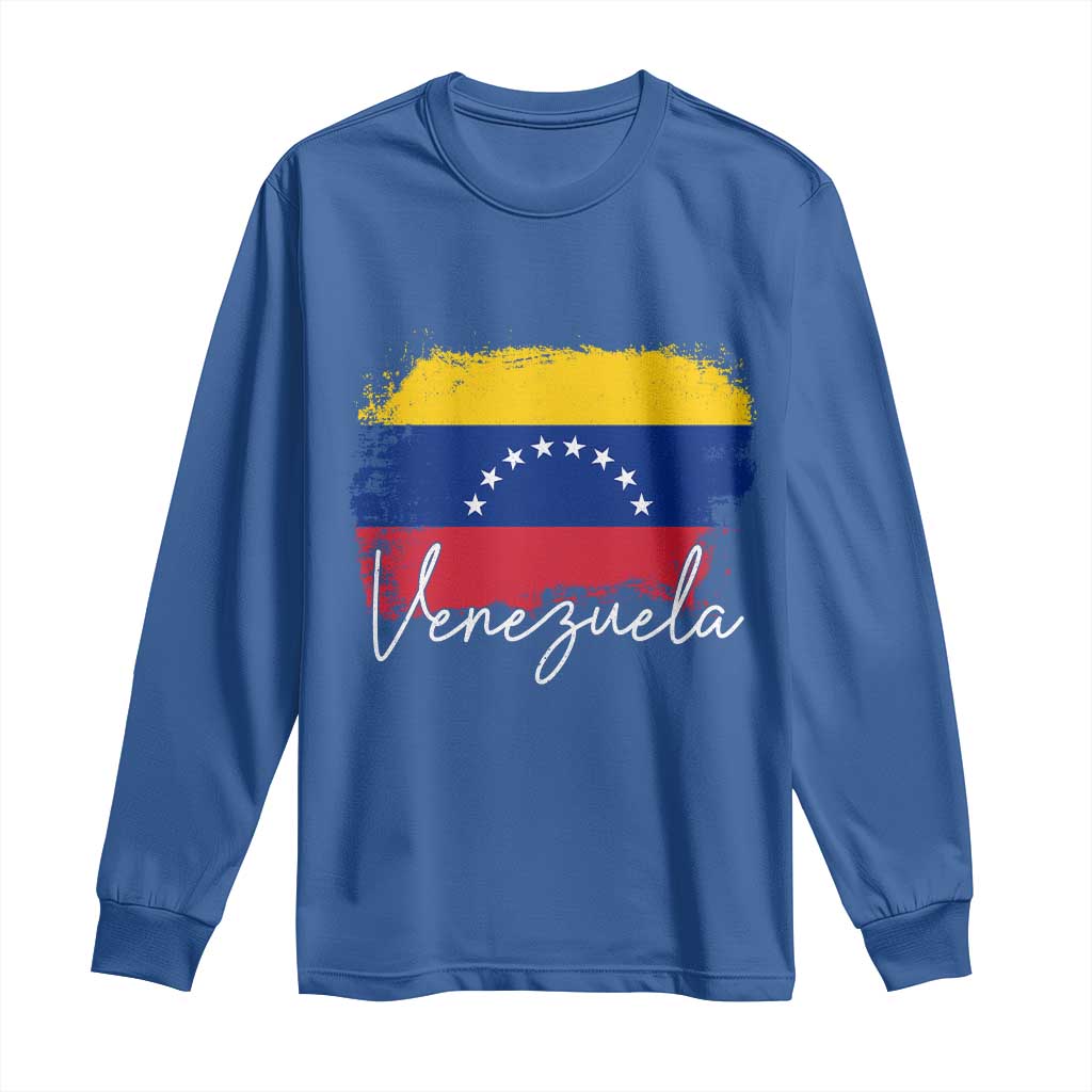 Venezuela Flag Pride Patriotic Long Sleeve Shirt for Venezuelan Roost TS02 Royal Blue Print Your Wear
