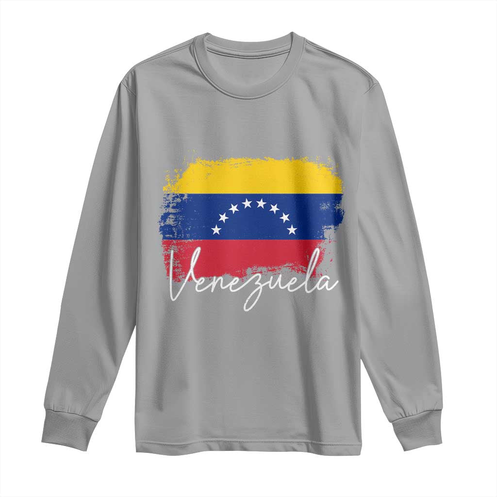 Venezuela Flag Pride Patriotic Long Sleeve Shirt for Venezuelan Roost TS02 Sport Gray Print Your Wear
