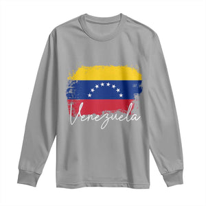 Venezuela Flag Pride Patriotic Long Sleeve Shirt for Venezuelan Roost TS02 Sport Gray Print Your Wear