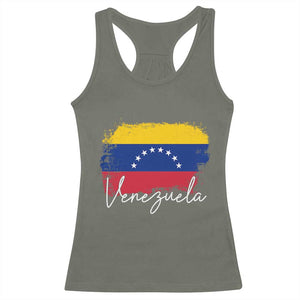 Venezuela Flag Pride Patriotic Racerback Tank Top for Venezuelan Roost TS02 Military Green Print Your Wear