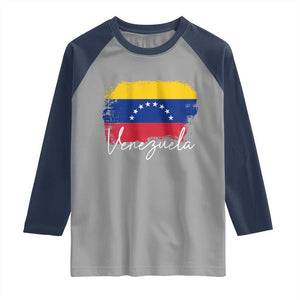 Venezuela Flag Pride Patriotic Raglan Shirt for Venezuelan Roost TS02 Sport Gray Navy Print Your Wear