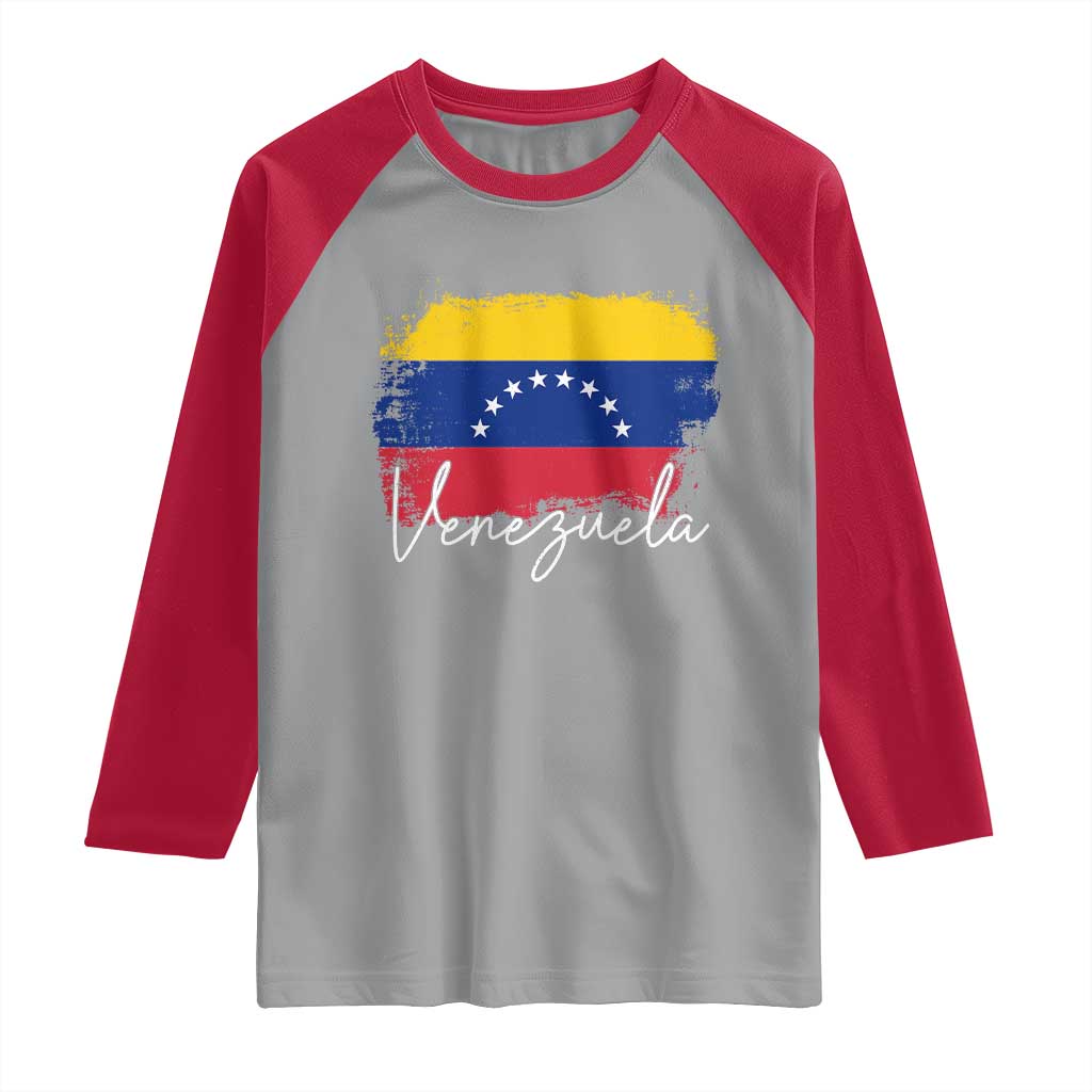 Venezuela Flag Pride Patriotic Raglan Shirt for Venezuelan Roost TS02 Sport Gray Red Print Your Wear