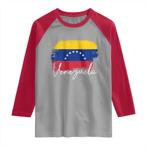 Venezuela Flag Pride Patriotic Raglan Shirt for Venezuelan Roost TS02 Sport Gray Red Print Your Wear
