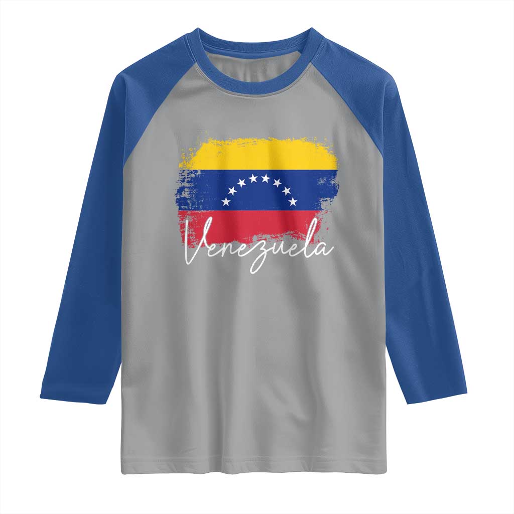 Venezuela Flag Pride Patriotic Raglan Shirt for Venezuelan Roost TS02 Sport Gray Royal Print Your Wear