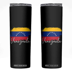 Venezuela Flag Pride Patriotic Skinny Tumbler for Venezuelan Roost TS02 Black Print Your Wear