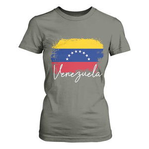 Venezuela Flag Pride Patriotic T Shirt For Women for Venezuelan Roost TS02 Military Green Print Your Wear