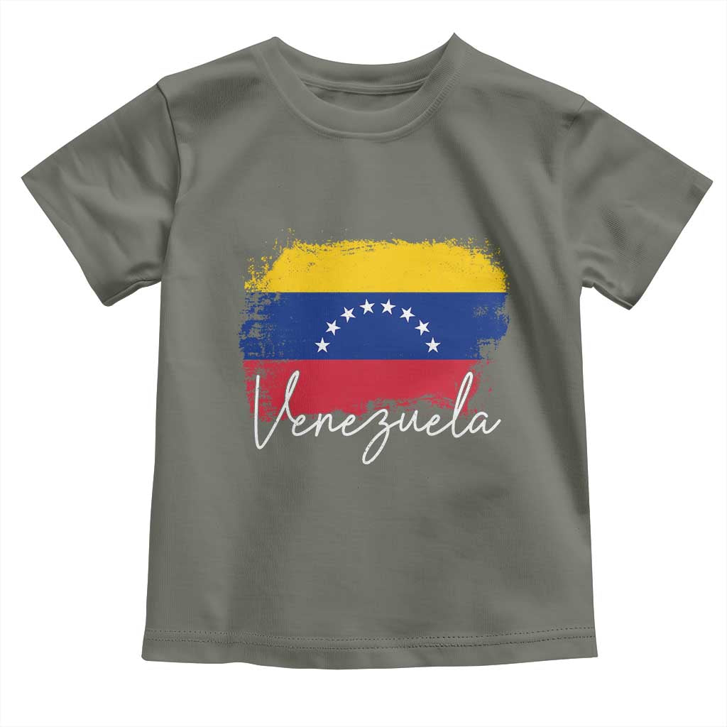 Venezuela Flag Pride Patriotic Toddler T Shirt for Venezuelan Roost TS02 Military Green Print Your Wear