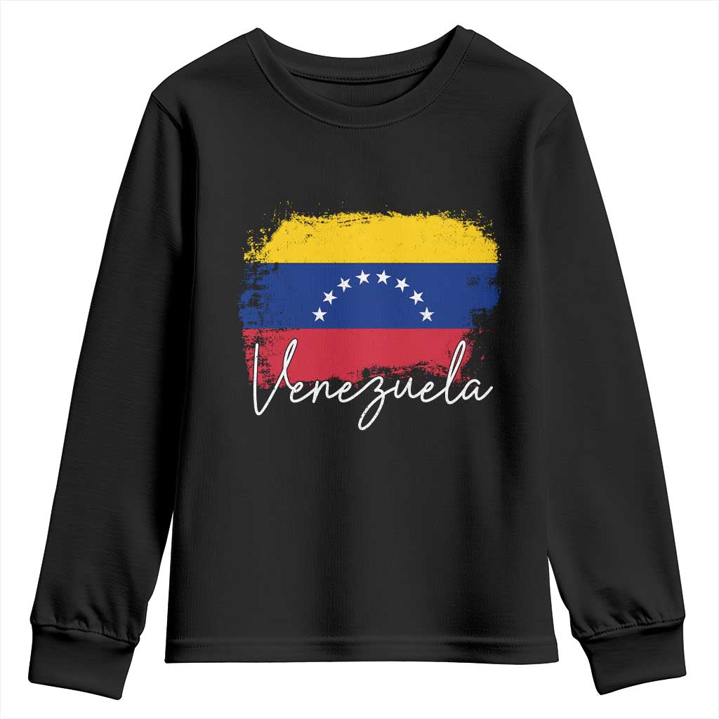 Venezuela Flag Pride Patriotic Youth Sweatshirt for Venezuelan Roost TS02 Black Print Your Wear