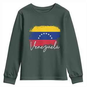 Venezuela Flag Pride Patriotic Youth Sweatshirt for Venezuelan Roost TS02 Dark Forest Green Print Your Wear