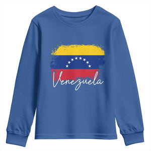 Venezuela Flag Pride Patriotic Youth Sweatshirt for Venezuelan Roost TS02 Royal Blue Print Your Wear