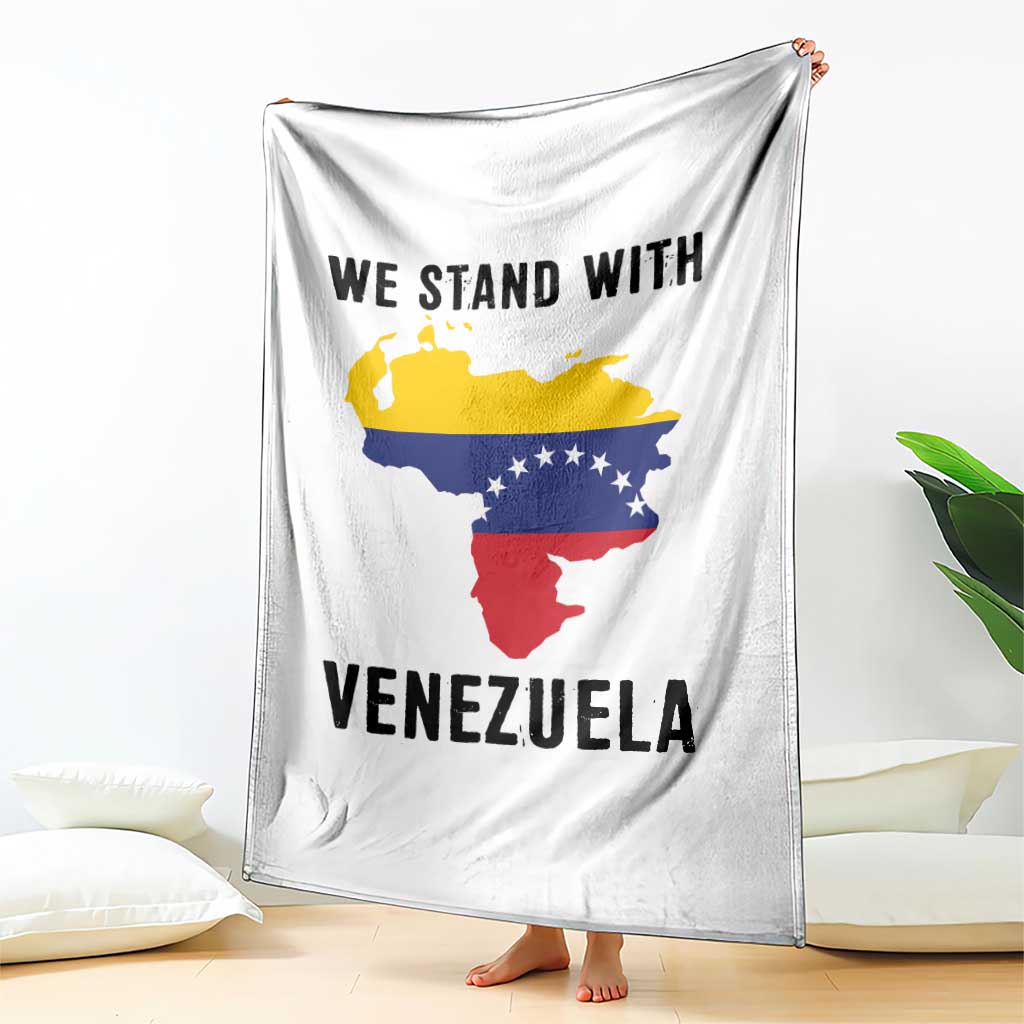 We Stand With Venezuela Throw Blanket Venezuelan Flag Unity Graphic TS02 Print Your Wear