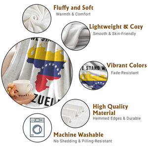 We Stand With Venezuela Throw Blanket Venezuelan Flag Unity Graphic TS02 Print Your Wear