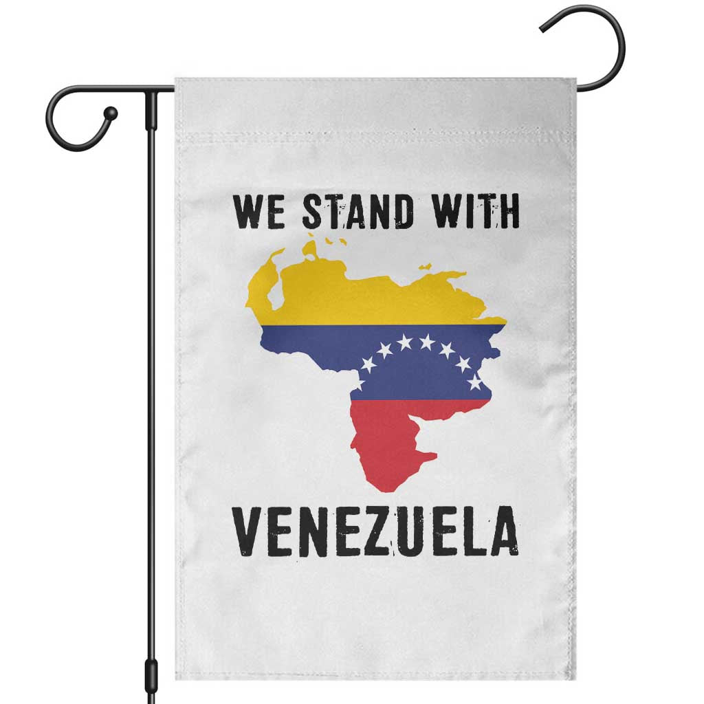 We Stand With Venezuela Garden Flag Venezuelan Flag Unity Graphic TS02 White Print Your Wear