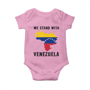 We Stand With Venezuela Baby Onesie Venezuelan Flag Unity Graphic TS02 Light Pink Print Your Wear