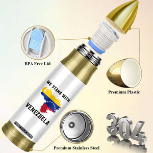 We Stand With Venezuela Bullet Tumbler Venezuelan Flag Unity Graphic TS02 Print Your Wear