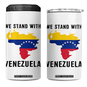 We Stand With Venezuela 4 in 1 Can Cooler Tumbler Venezuelan Flag Unity Graphic TS02 One Size: 16 oz White Print Your Wear