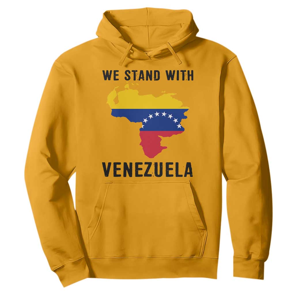 We Stand With Venezuela Hoodie Venezuelan Flag Unity Graphic TS02 Gold Print Your Wear