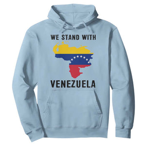 We Stand With Venezuela Hoodie Venezuelan Flag Unity Graphic TS02 Light Blue Print Your Wear