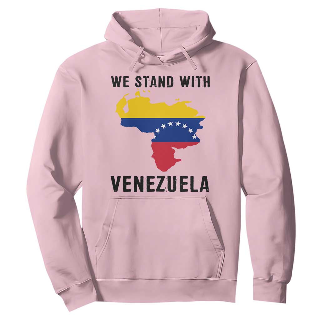 We Stand With Venezuela Hoodie Venezuelan Flag Unity Graphic TS02 Light Pink Print Your Wear