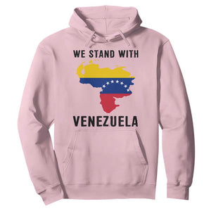 We Stand With Venezuela Hoodie Venezuelan Flag Unity Graphic TS02 Light Pink Print Your Wear