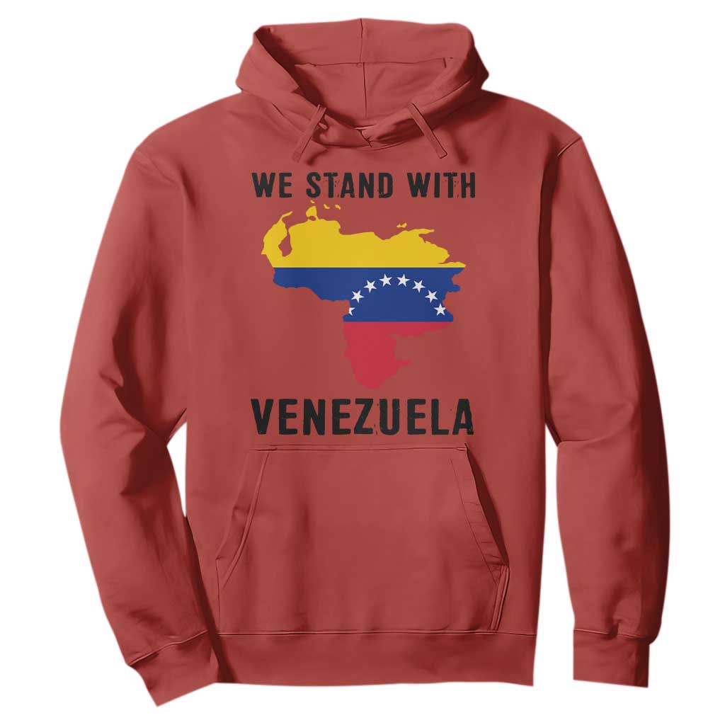 We Stand With Venezuela Hoodie Venezuelan Flag Unity Graphic TS02 Red Print Your Wear