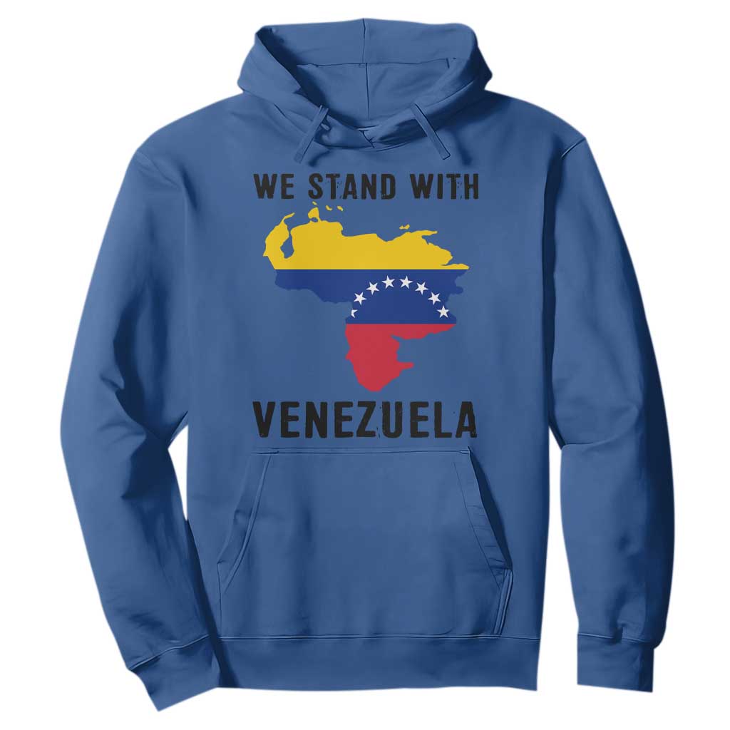 We Stand With Venezuela Hoodie Venezuelan Flag Unity Graphic TS02 Royal Blue Print Your Wear