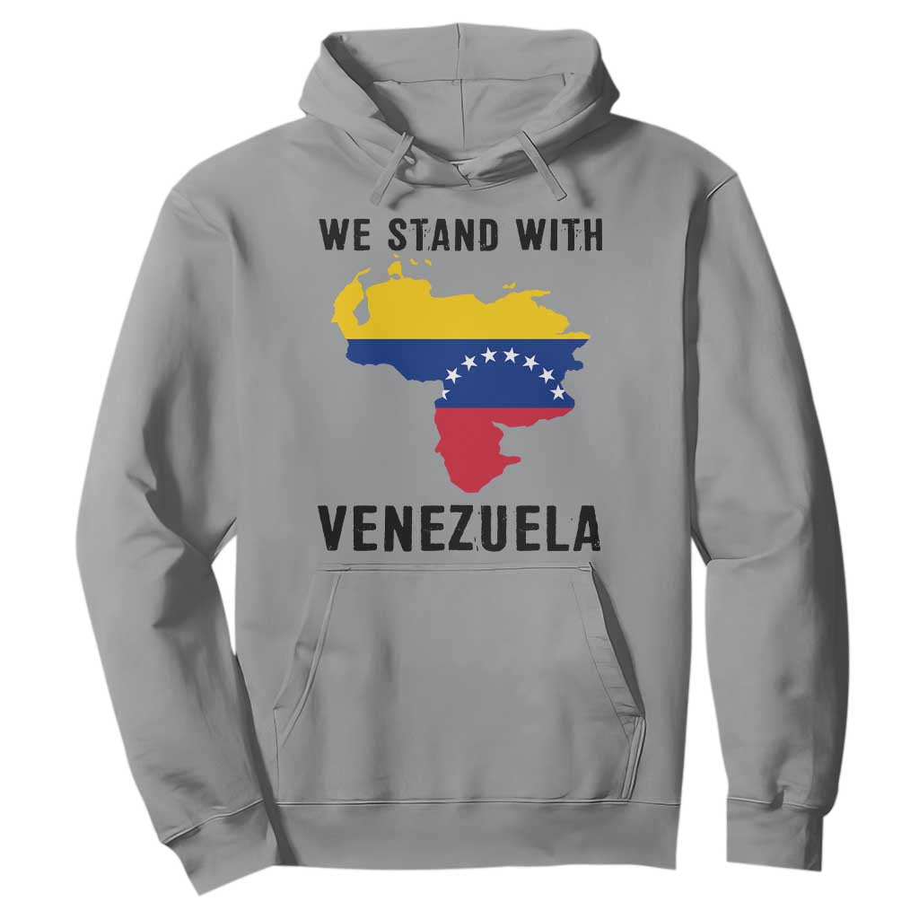We Stand With Venezuela Hoodie Venezuelan Flag Unity Graphic TS02 Sport Gray Print Your Wear