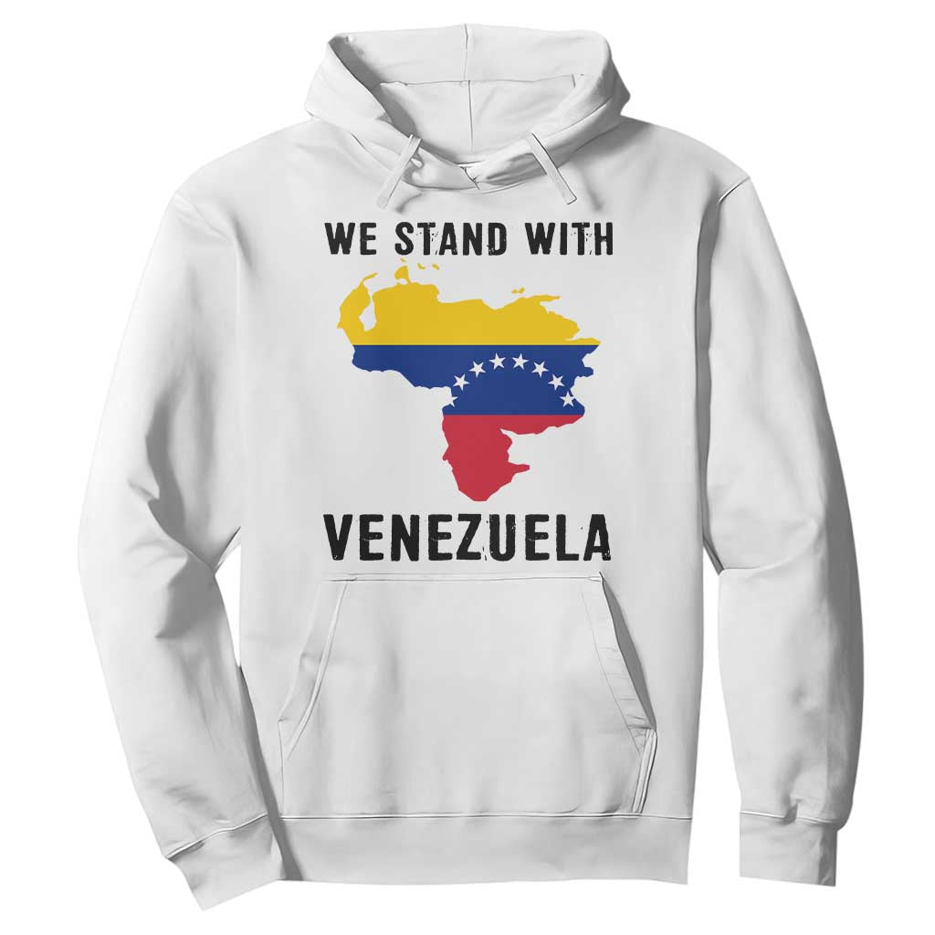 We Stand With Venezuela Hoodie Venezuelan Flag Unity Graphic TS02 White Print Your Wear